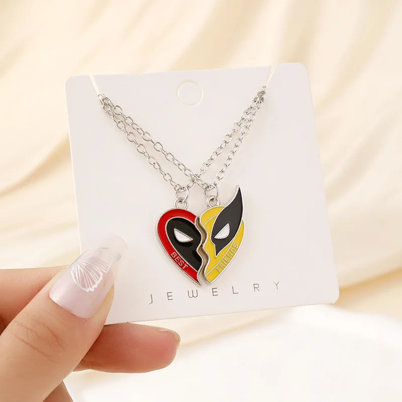 Disney Deadpool 3 Wolverine Anime Necklace Best Friend Gifts Couple Love Necklace Pendant Boys Girls Birthday Gifts