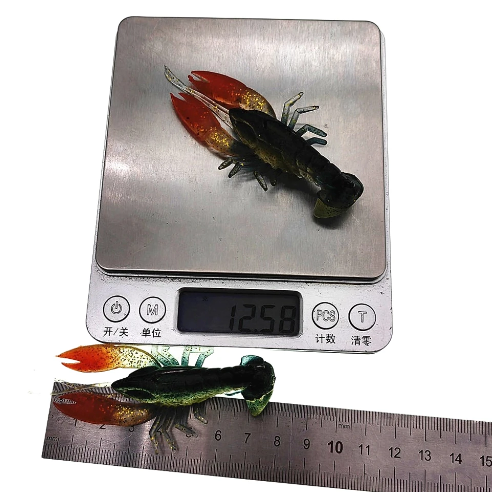 SWOLFY 1PCS 왕새우 소프트 낚시 미끼 12.6g/70mm 후크 랍스터 미끼 미끼 태클 미끼 낚시 태클과 인공 소프트 미끼
