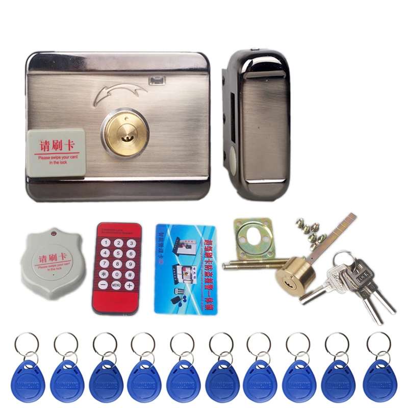 

1000Users Electronic Door Lock with Remote Unlock with Smart RFID Card Home Security System Kit Access Control System