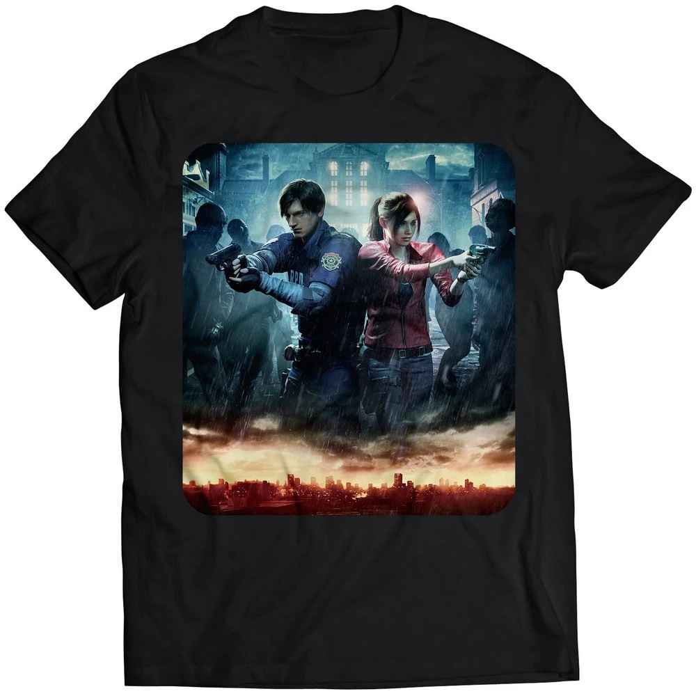 Claire Redfield & Leon Kennedy Residence Evil 2 Remake Premium Unisex T-shirt.