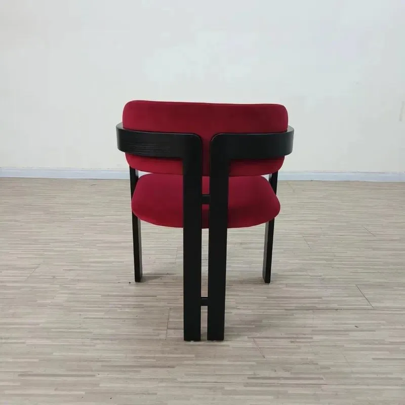 Wood Style Dining Chair with Armrests Comfortable Soft Seat for Kitchen Hotel Restaurant Indoor Outdoor Use