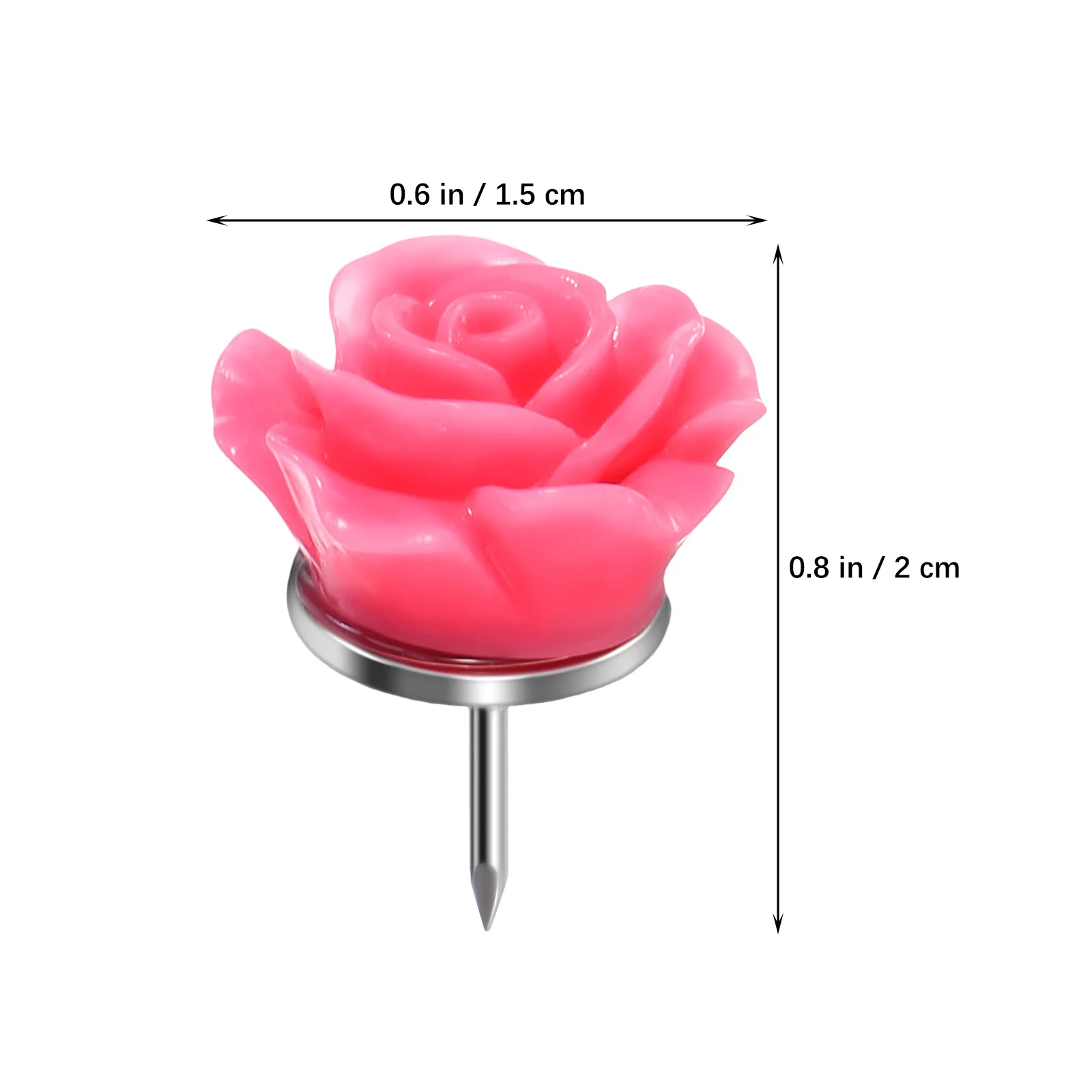 50 Uds. Chinchetas decorativas con forma de rosa, chinchetas con flores bonitas para tablón de anuncios, tablero de corcho, suministros escolares de oficina