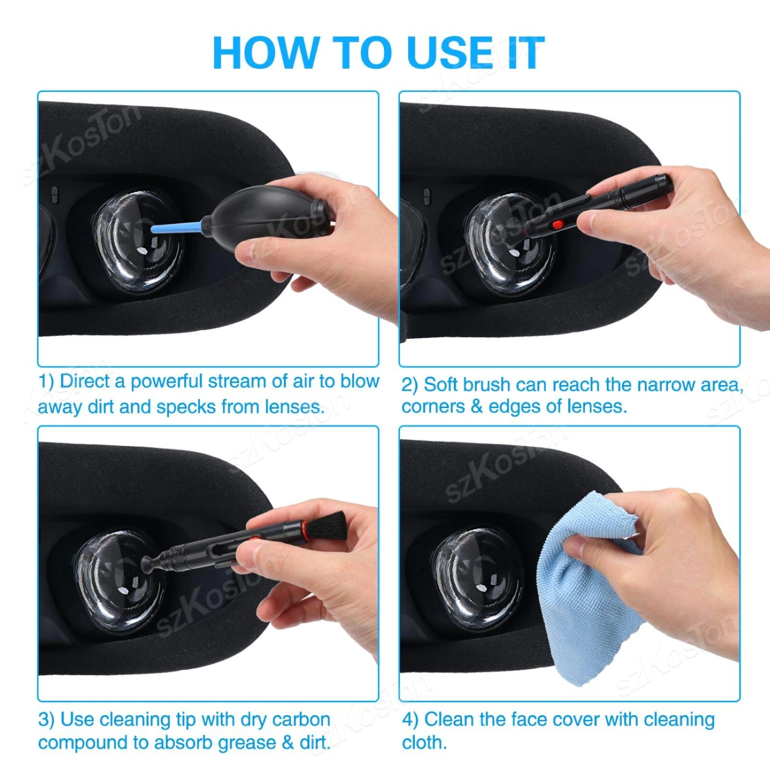 فرشاة تنظيف القلم للرؤية Pro VR Headset ، غطاء واقي للعدسات مقاوم للغبار ، نافخ هواء ، إكسسوارات نظارات