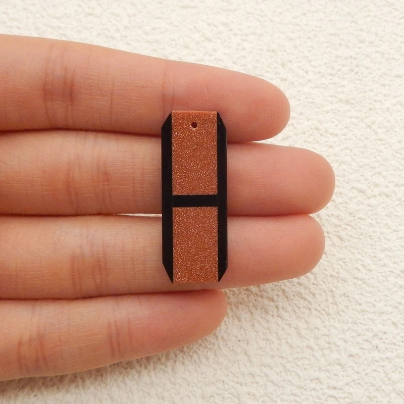 Women's Fashion Handmade Jewelry Natural Obsidian Stone Red Sand Sun Sitara Intarsia Pendant Bead Earrings 37x12x3mm 2.6g