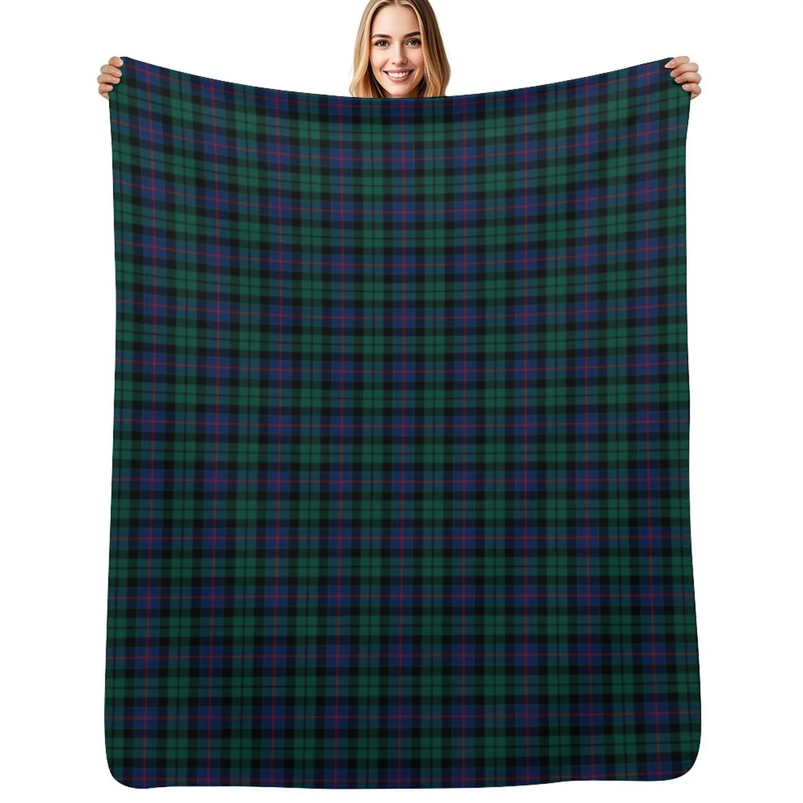 

Clan Morrison Tartan Throw Blanket Luxury Designer Weighted Flannels Designers Blankets