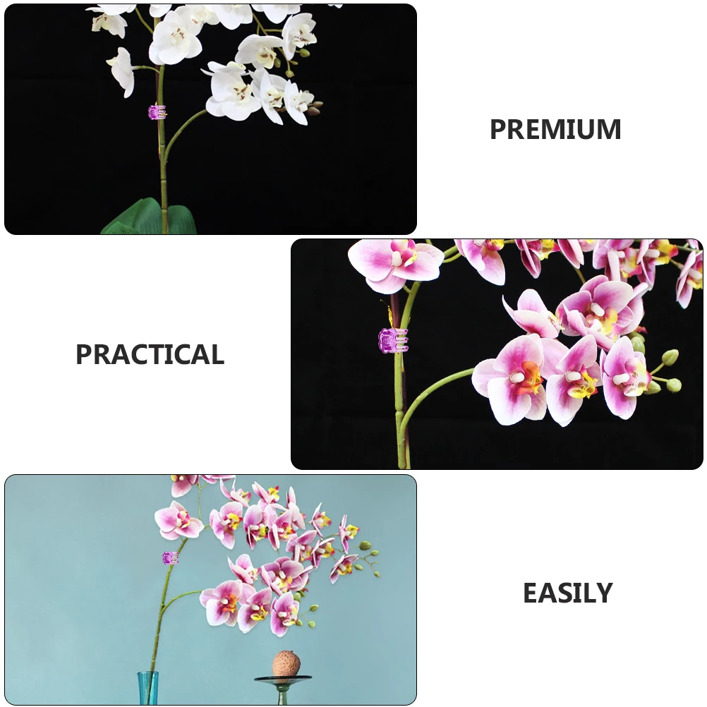 

120 pcs Orchid Clips Plant Clamps Gardening Support Rods Fixation Staking Supplies Vine Holder Tools Accessories