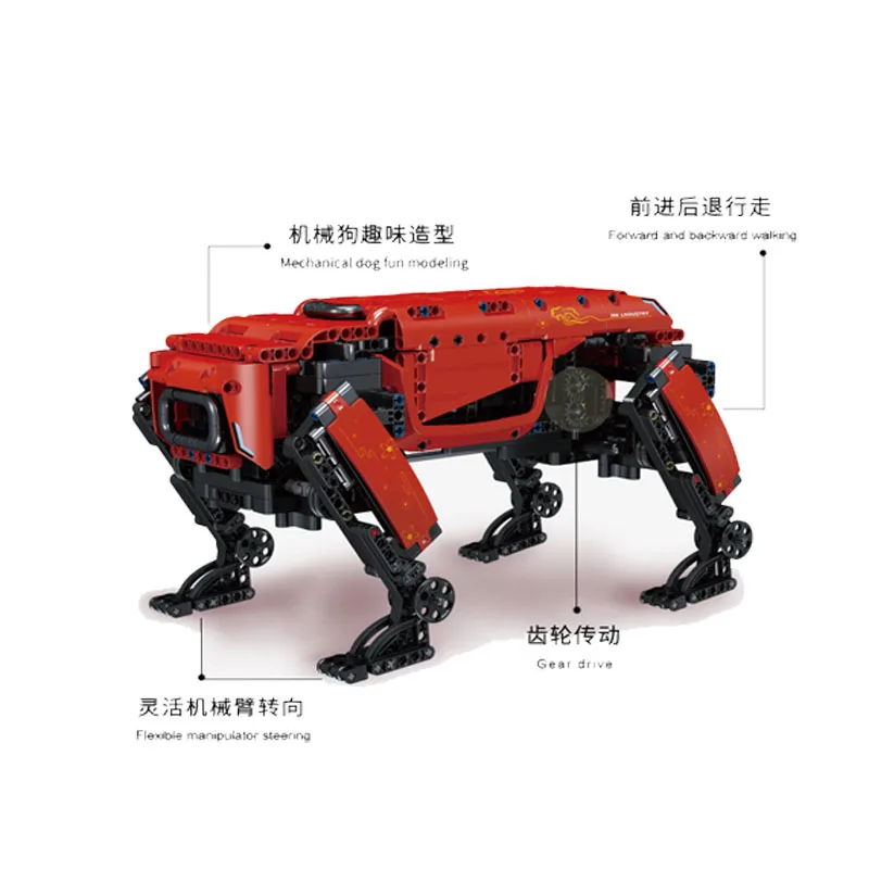 DIY mechaniczny program mocy Robot klocki do budowy zdalny RC elektryczny wielofunkcyjny mechaniczny pies cegła zabawka dla dzieci prezent