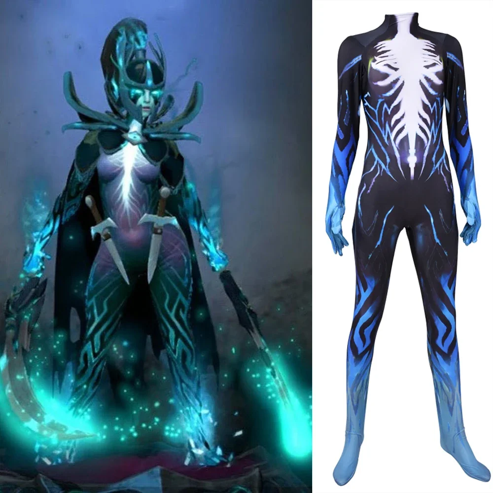 Adults Kids Phantom Assassin DOTA2 Cosplay Costumes Girls Superhero Zentai Suit Halloween Bodysuit Party Jumpsuit