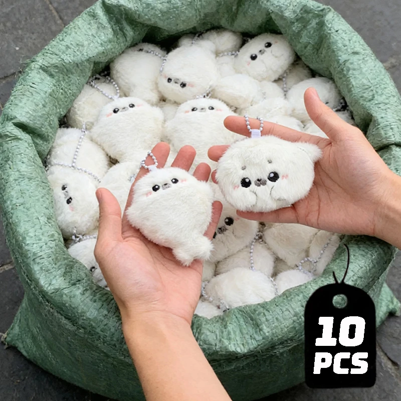 1/10pcs Porte-clés en peluche mignon en forme de phoque, pendentif pour sacs à main, breloque de sac adorable pour couples et amis, accessoires Kawaii