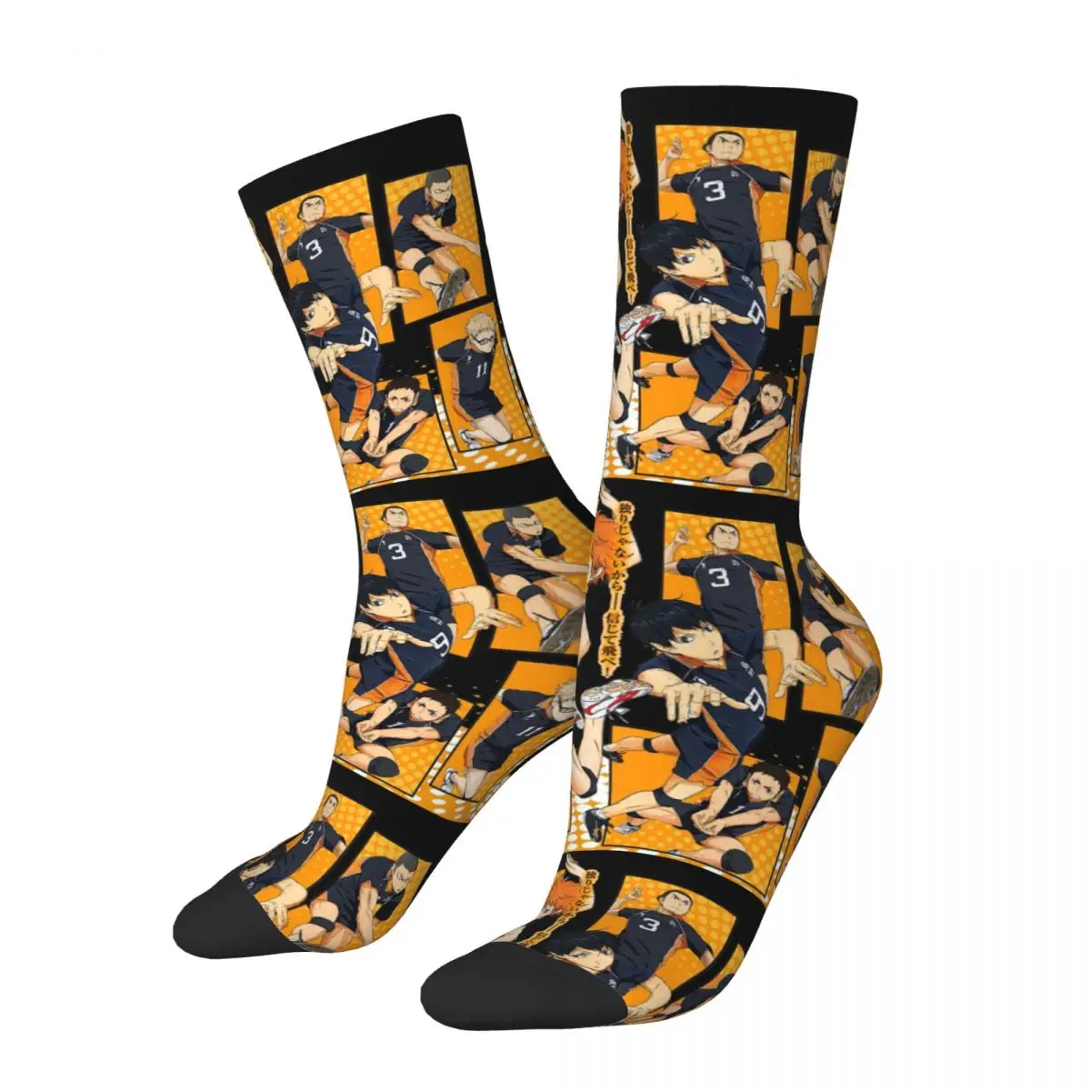 Calzini Unisex accoglienti con stampa 3D, escursionismo Haikyuu volley Kuroo Tetsurou Kozume Kenma Anime interessanti calzini quattro stagioni