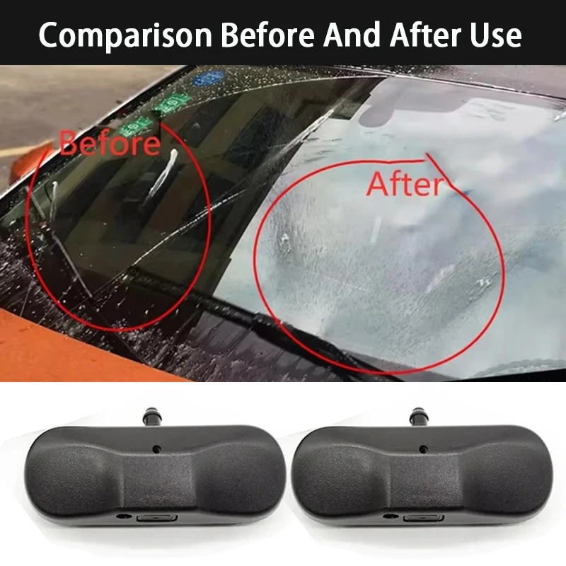 2PCS Front Windshield Washer Nozzles Jet Heated Set For Audi A3 A4 A5 A6 A7 A8 Q3 Q5 Q7