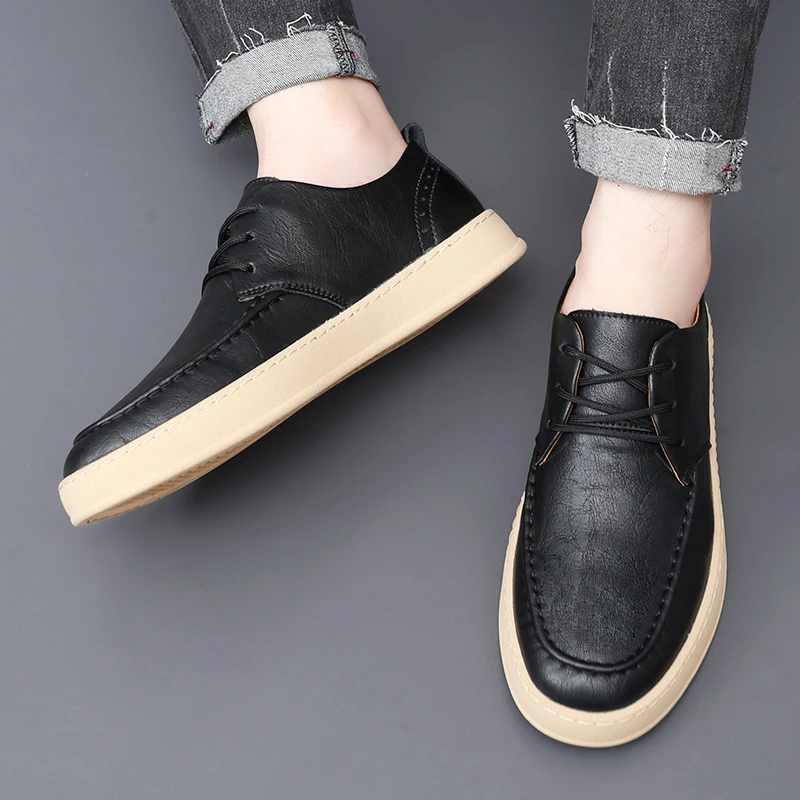 Leather Casual Shoes for Men British style Lace-up Oxfords Shoes Men Classic Business Dress Shoes Men flats Zapatos Hombre