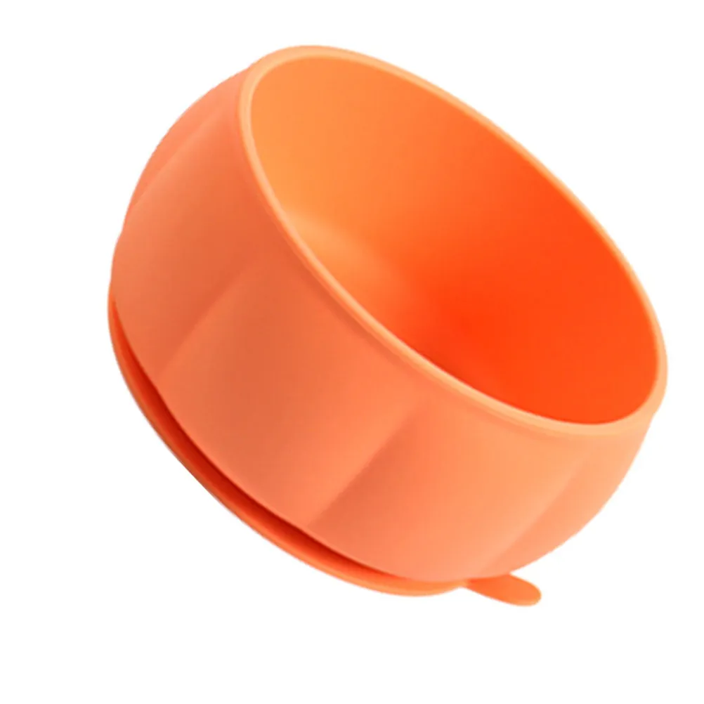 

Силиконовая детская тарелка для кормления с присоской, очаровательный дизайн в виде тыквы, нескользящая, безопасная, без BPA, для малышей