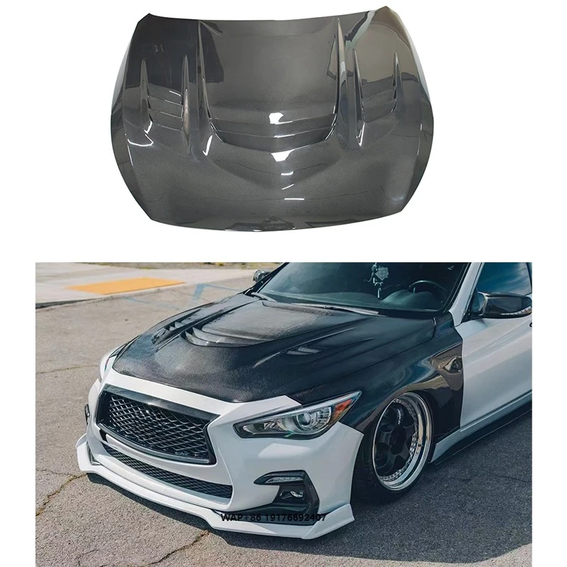 

High Quality V Style Carbon Fiber Hood for ‘Infiniti Q50 Carbon Fiber Bonnet High Quality