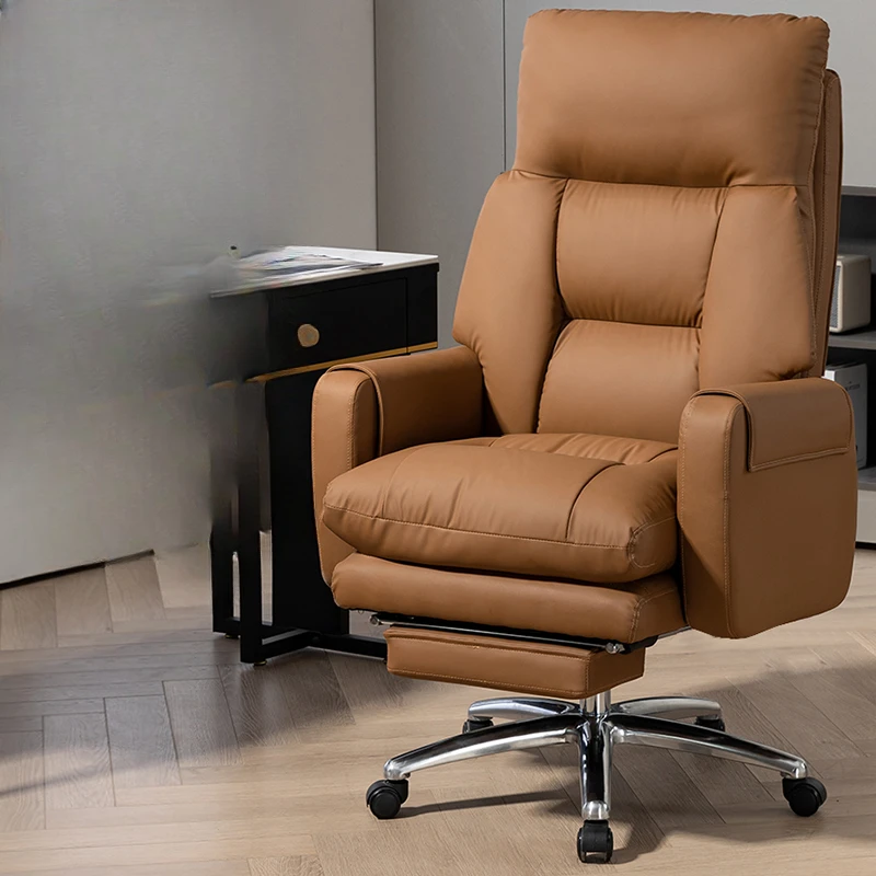 

Comfortable Leather Office Chair Sofas Ergonomic Armchair Kneeling High Back Chair Rolling Silla De Oficina Luxury Furniture