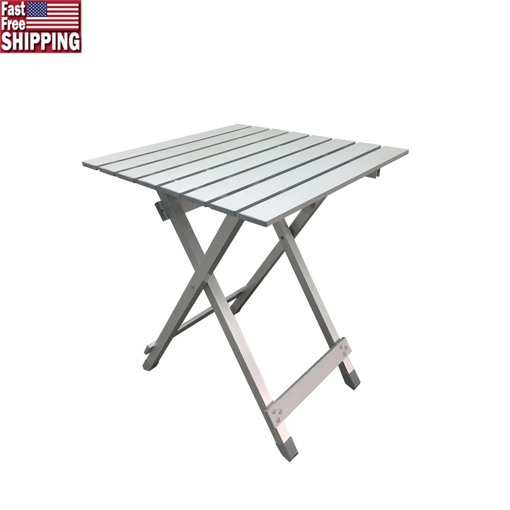 

Aluminum Camping Table Portable Folding Lightweight Outdoor Picnic Dining Rust-Resistant Compact Easy Storage Tailgating 110 lbs