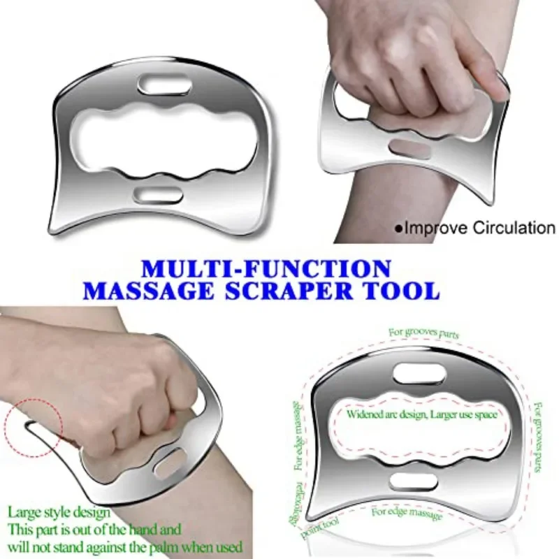 Scraping Massage Tools for Physical Therapy Derma Edge Massage Tool GuaSha Massage Tool Stainless Steel Muscle Scraper Tools Set