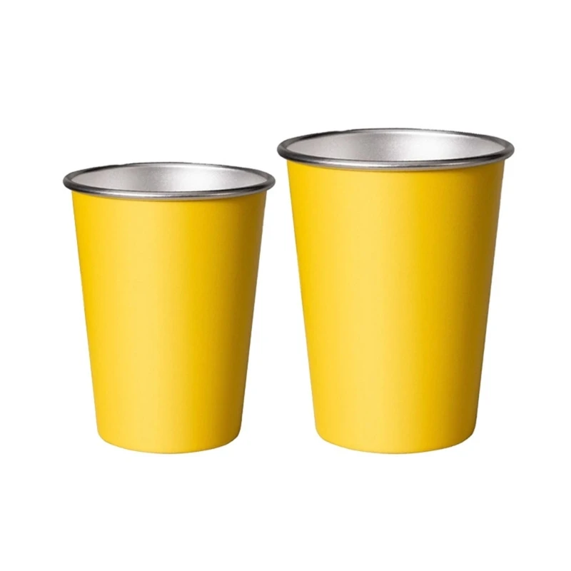 12PD Pack Of 4 350/500ml Stainless Steel Cups Travel Friendly Drinking Cups For Coffee Beer And Lemon Water In Any Setting