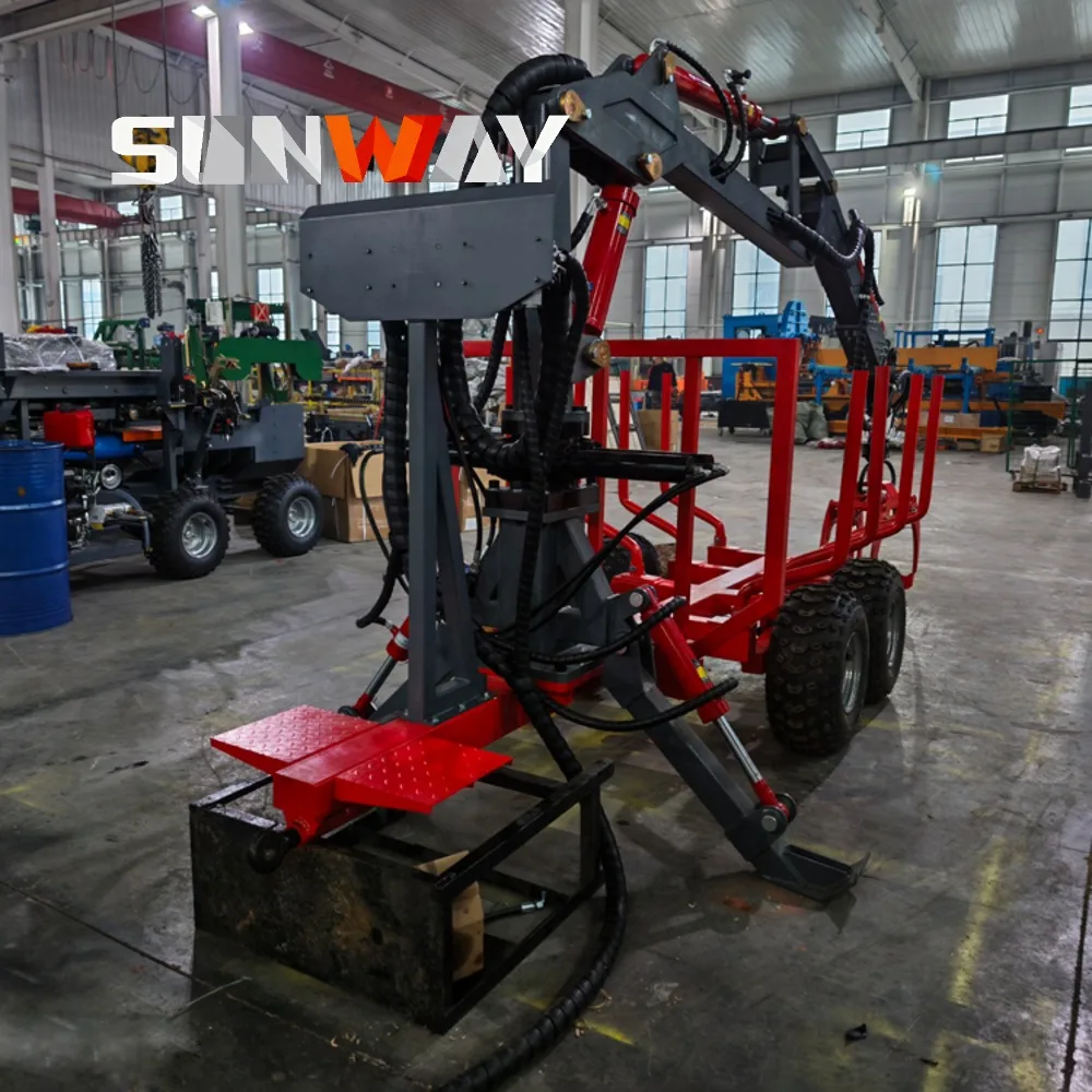 

Cheap Farm Trailer PTO Hydraulic Timber Loading Log Trailer 4wd Yuchai Engine Log Trailer With Crane Timber Loader Log Splitter