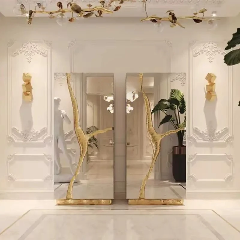 wine cabinet integrated metal high vertical cabinet against the wall villa luxury home restaurant side cabinet