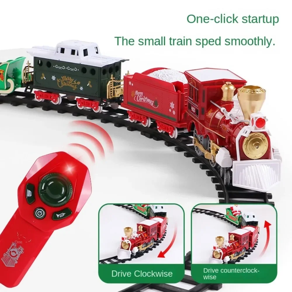 محاكاة عيد الميلاد خمر البخار التدخين قطار صغير عالية السرعة السكك الحديدية الكهربائية نموذج سيارة لعبة أطفال هدية