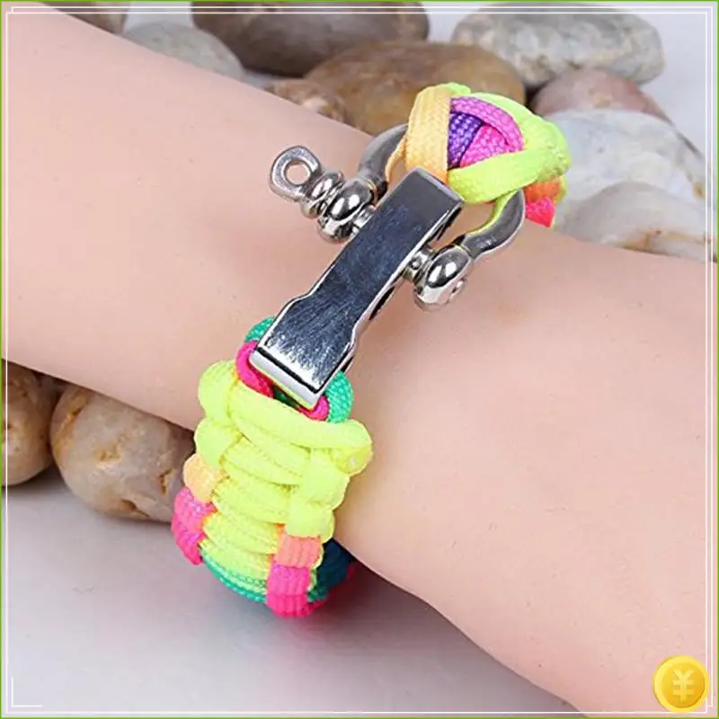 10 Sets Metal Bow Shackle,Alloy Umbrella Rope Buckle, Adjustable D Buckle Umbrella Rope Bracelet Buckle