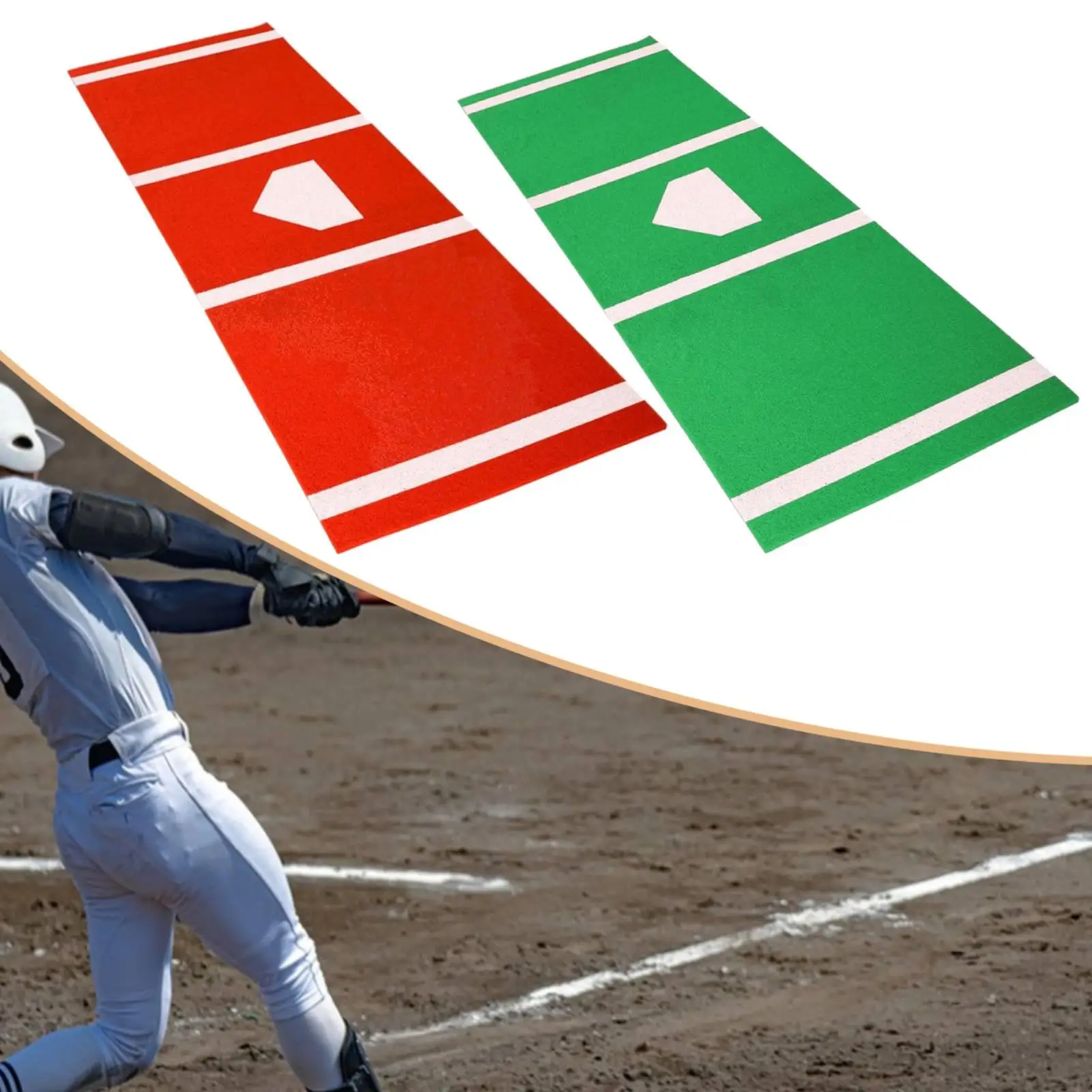 Foldable Baseball Softball Hitting Mat Batting Practice Stance Trainer Non Slip Surface for Indoor Outdoor Equipment
