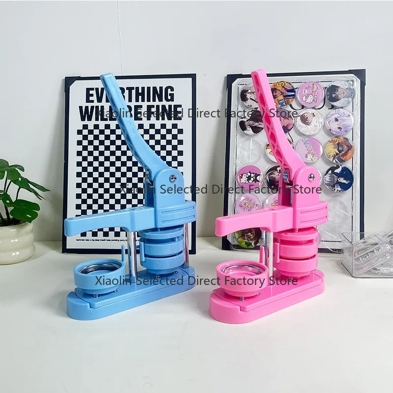 Rotary manual badge making machine DIY homemade art creative pin millet medal card press