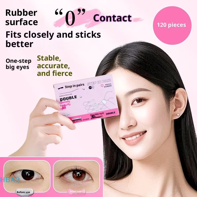 

【H】120pcs Invisible Double Eyelid Stickers - Waterproof Natura Long Lasting With Tool Transparent Eyelid Stickers