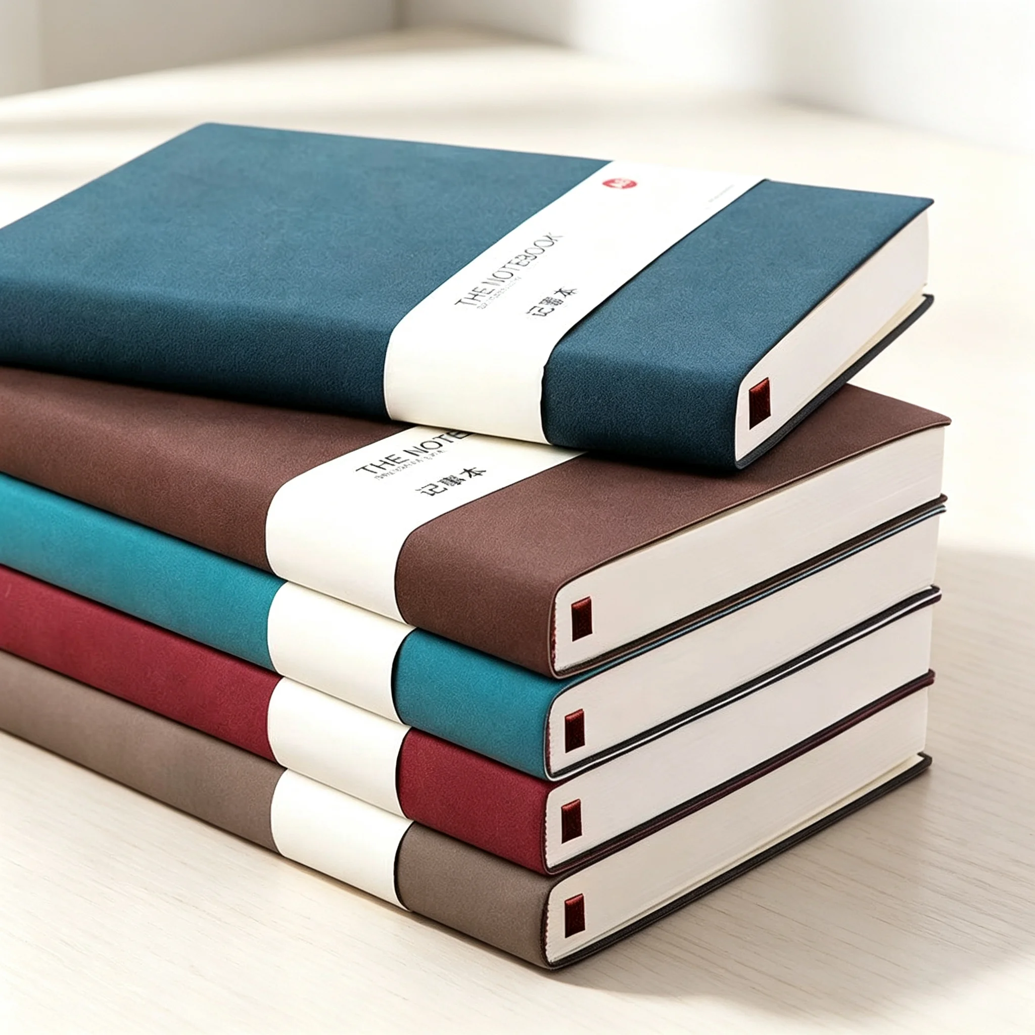 A5/A6 Lambskin Texture Notebook, A5/A6 Lined Journal, Premium 80gsm Off White Paper, Hardcover Business Diary with Bookmark Gift