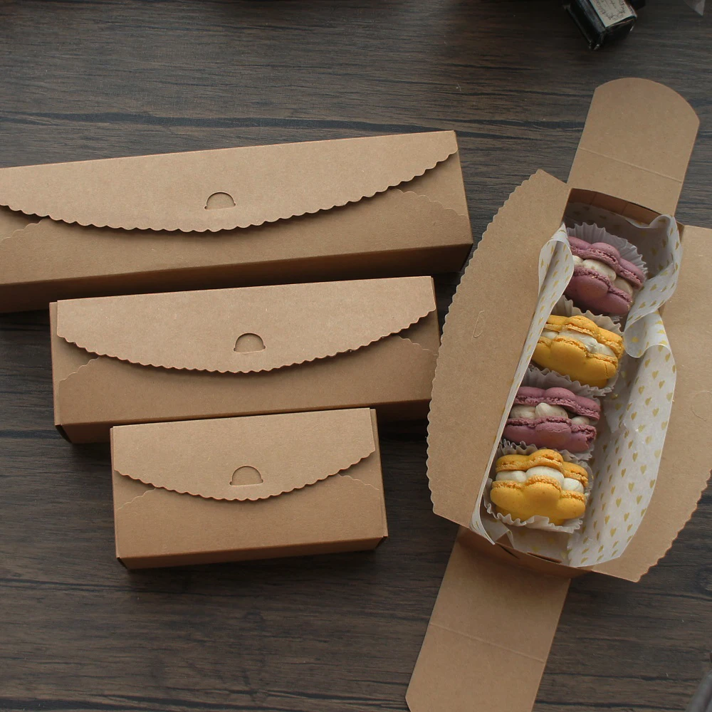 

3size Choose Macaron DIY 10 Set Kraft Paper Box Valentine's Day Christmas Birthday Wedding Party Favor Gifts Packing