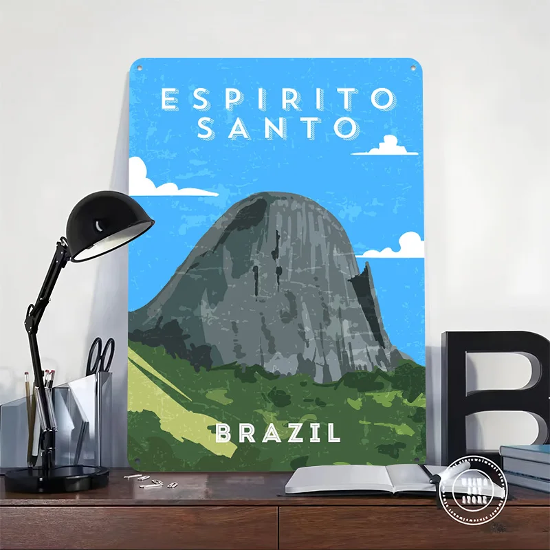 Espirito Santo Brazil Travel Tin Plaque Poster Customized Retro Wall Art Vintage Metal Signs for Room Wand Deko Home Decor Items