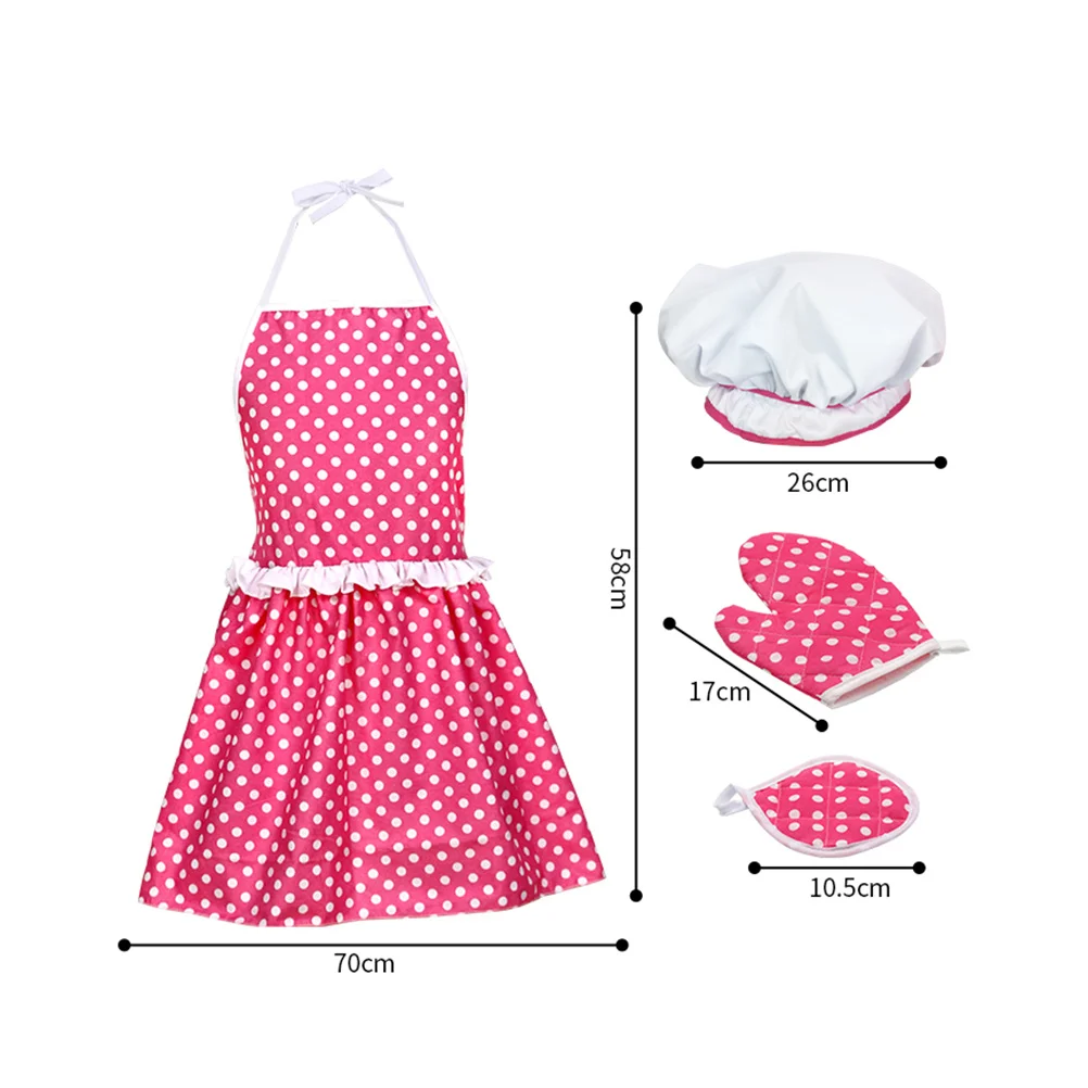 13Pcs Kids Kitchenware Set Role Play Cooking Game with Wearable Apron Oven Mitts Utensils Complete Baker Experience