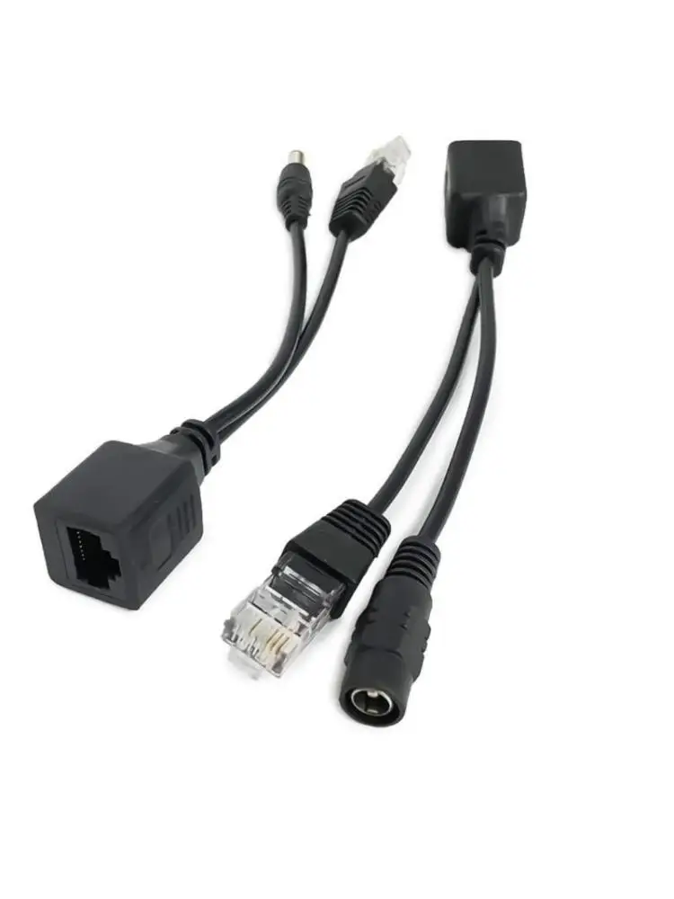 

31BA Passive PoE Injector and Splitter with DC5521 Connectors for Enhances Device Compatibility RJ45 Power Over Ethernet