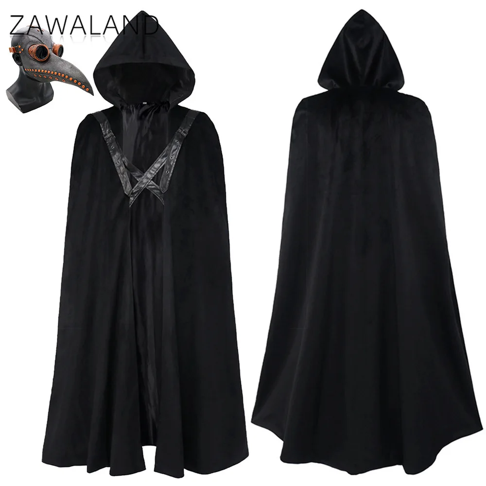

Halloween Doctor Schnabel Cosplay Costume Stage Performance Medieval Hooded Cloak with Mask Carnival Festival Party Loose Outfit