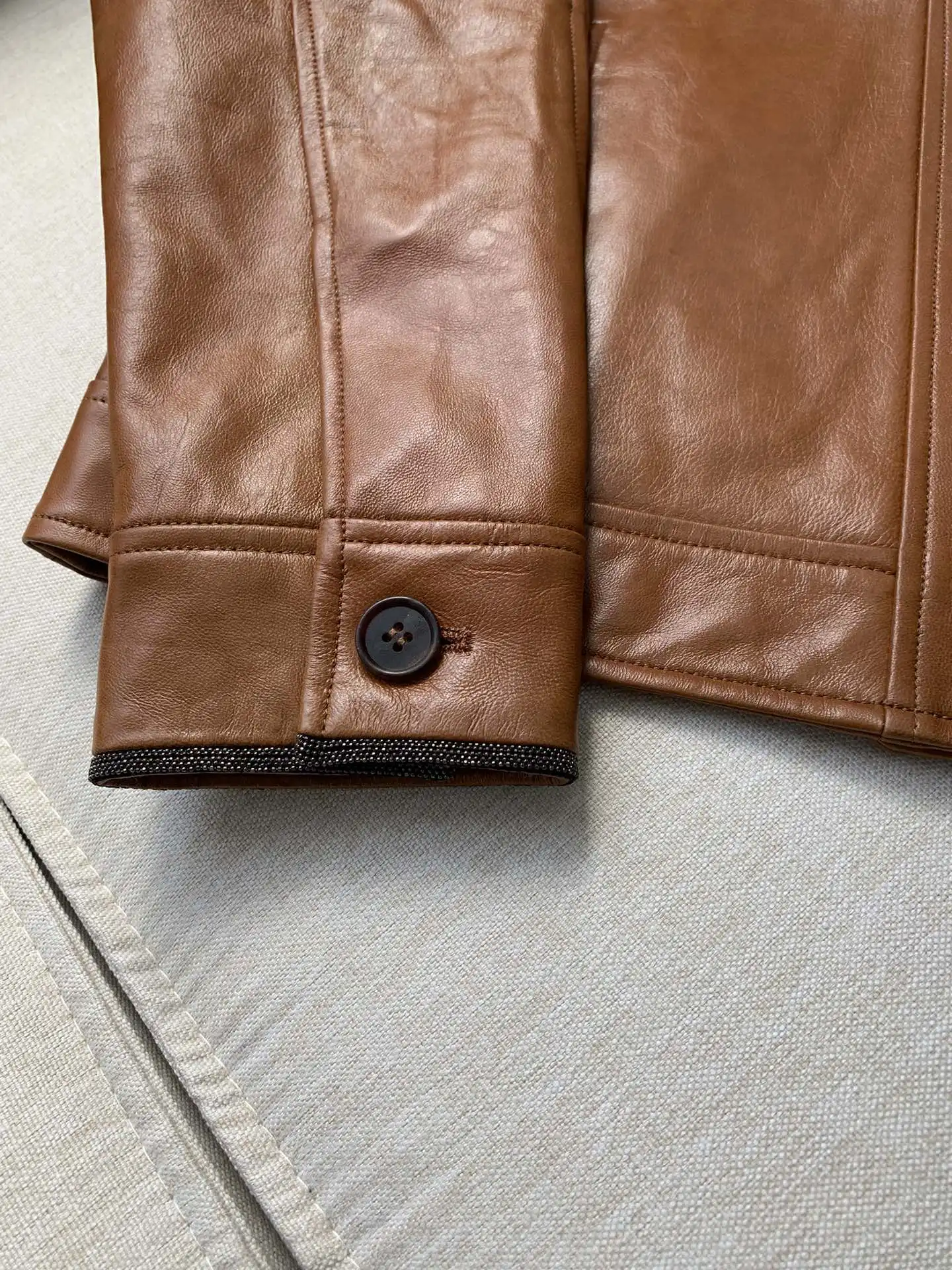 JOSheepskin-Veste à col rabattu pour femme, manteau à manches longues, simple boutonnage, perle, décontracté, femme, automne, hiver