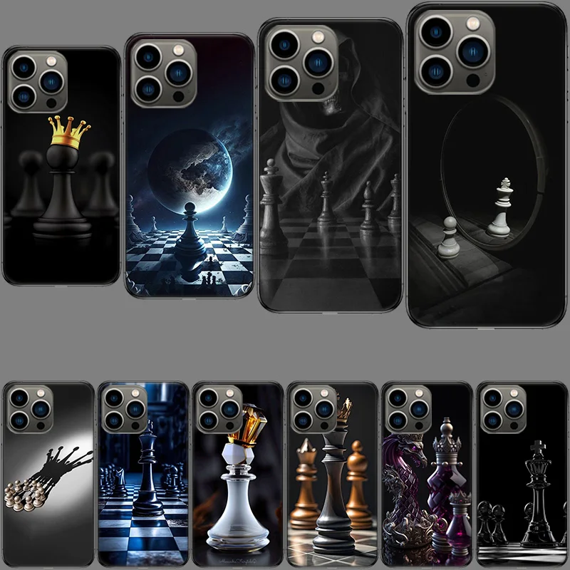 Competitive Chess Game Phone Case For Apple Iphone 15+ 14 Plus 16 Pro Max 12 13 Mini 11 Pro X XS Max XR Cover Shell Coque