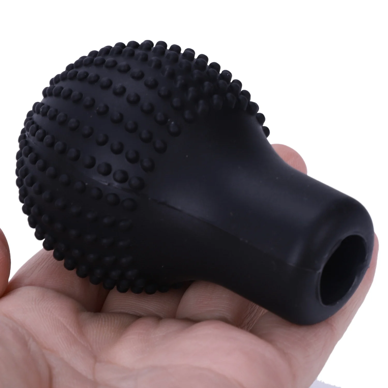 Car Vehicle Round Black Silicone Nonslip Lever Gear Shift Knob Cover