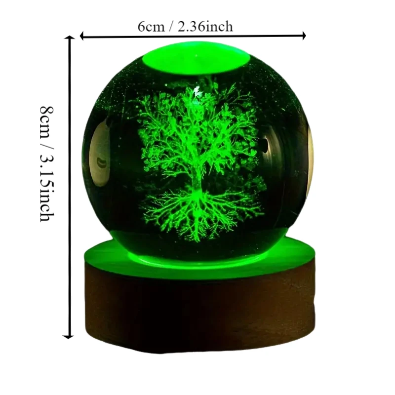 1pc,3D laser engraving tree of life night light, with colored light wood lamp holder, home decoration decoration, suitable for h