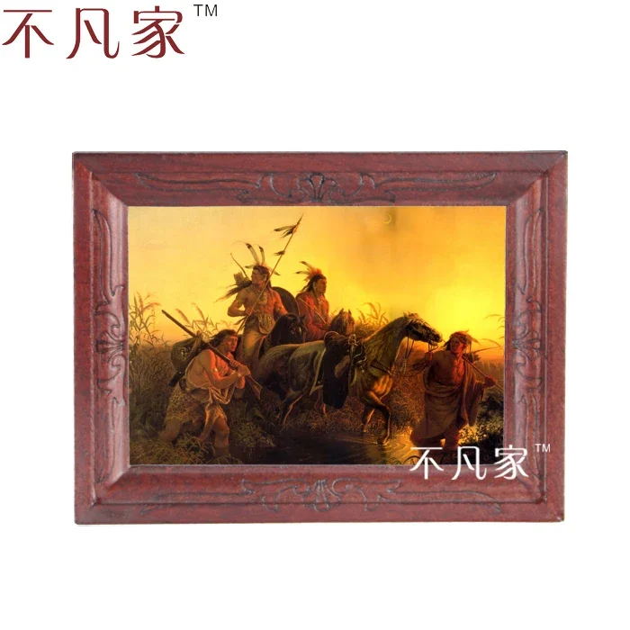 Dollhouse Wholesale 1:12 scale miniature classical Indians oil Home Decorations Painting Frame E-7