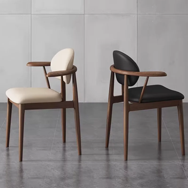 Minimalist Armrest Dining Chairs Italian Luxury Solid Wood Foldable Dining Chairs Nordic Designer Sillas De Comedor Furniture