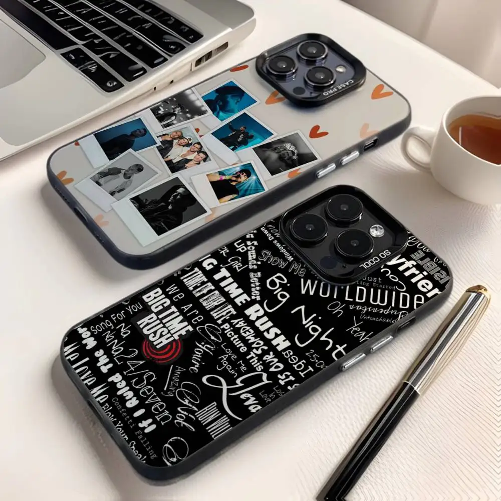 

Music B-Big Time Rush Phone Case For iPhone 16,15,14,13,12,11,8,7,Pro,Max,Plus,Mini,XS,SE Anti Fall Black Matte Hard