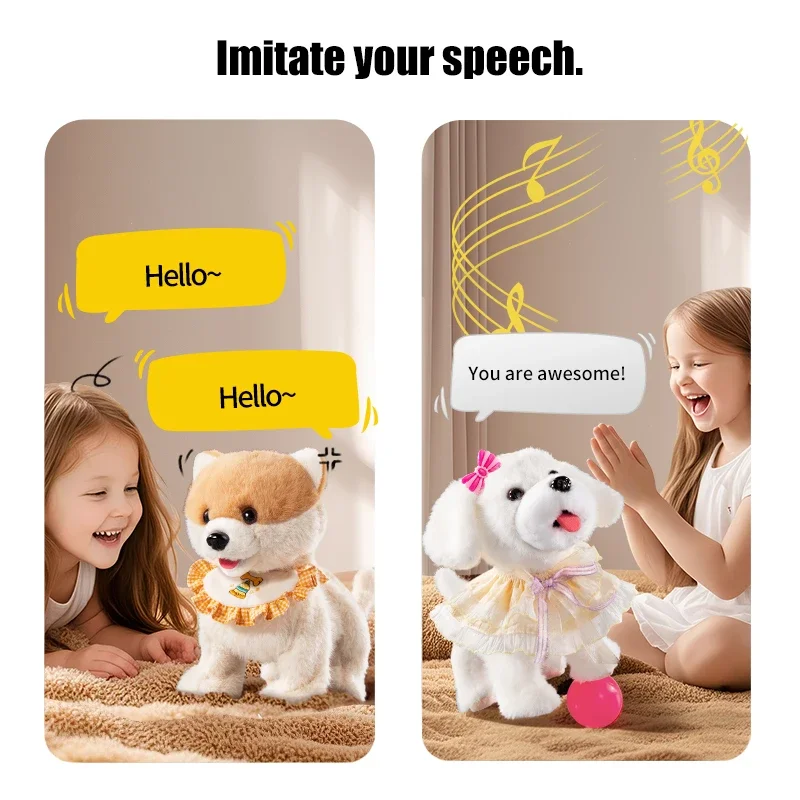 Interactive Robot Dog Toy for Kids Realistic Electronic Pets with Walking Lick Barking Music Best Gift for Boys Girls 3 Years