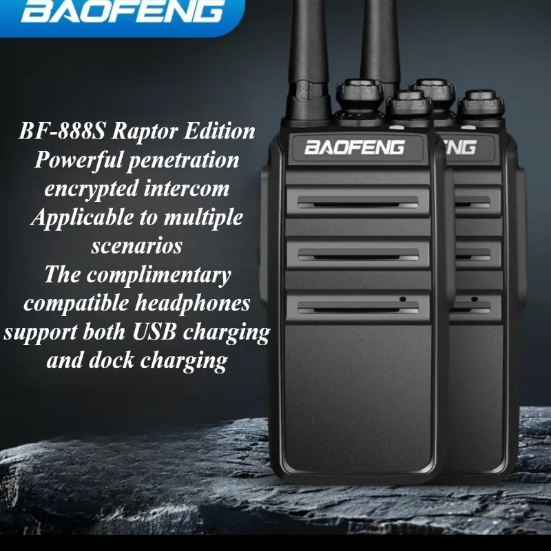Baofeng Pro BF-888S UHF Raptor High Power Long Range Handheld Two-Way Radio for Commercial Industrial Use Portable Walkie Talkie