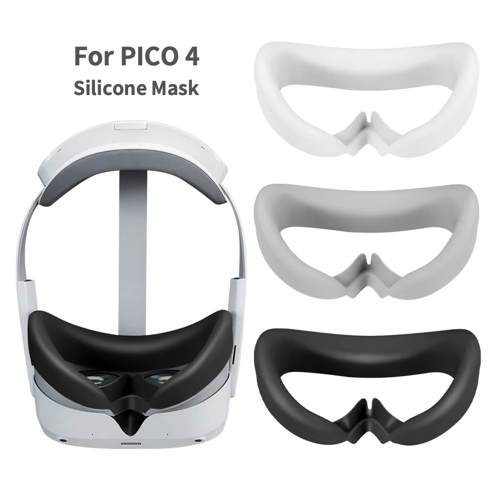 Silicone Mask Eye Cover For PIco 4 VR Facial interface Protective Case Sweat-proof/Leakage Light Face Pad For Pico4 Accessories