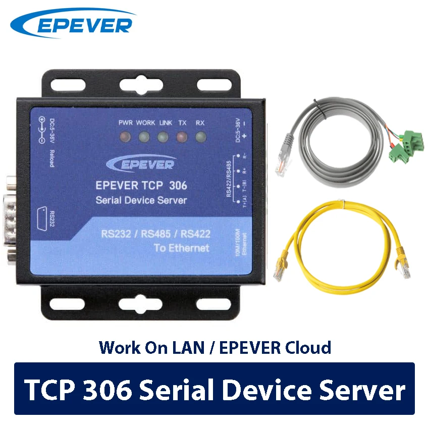 EPEVER TCP 306 Serial Port Networking Server Ethernet Convert Module Serial port For Solar Controller Regulator