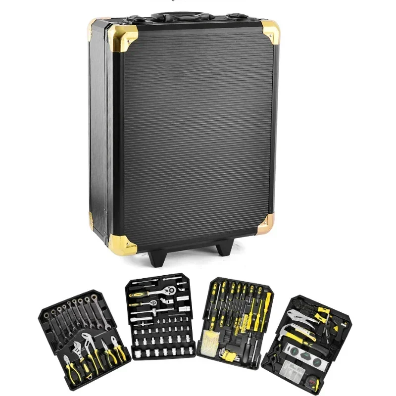 

186-Piece Household Boutique Tool Set Auto Repair Combination, Aluminum Alloy Repair Tool Box Manual Hardware Tools