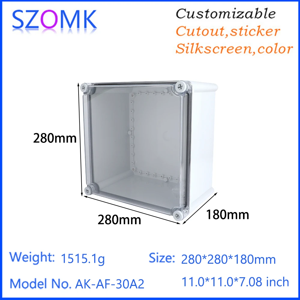 

Diy Box Clear Cover Abs Junction Box Outdoor Waterproof Plastic Enclosure Mounting Enclosure Pc 280x280x180mm