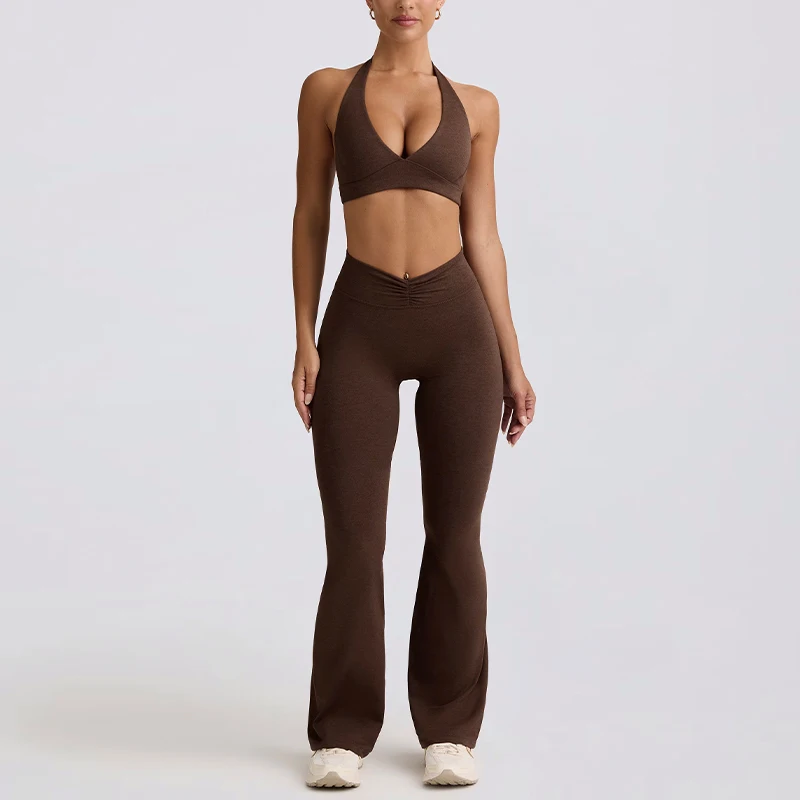 Set Bra & Celana Pendek Olahraga Wanita - Push Up Pengontrol Perut Pelangsing dengan Bantalan dan Tali yang Dapat Dilepas untuk Lari Yoga Gym Workout