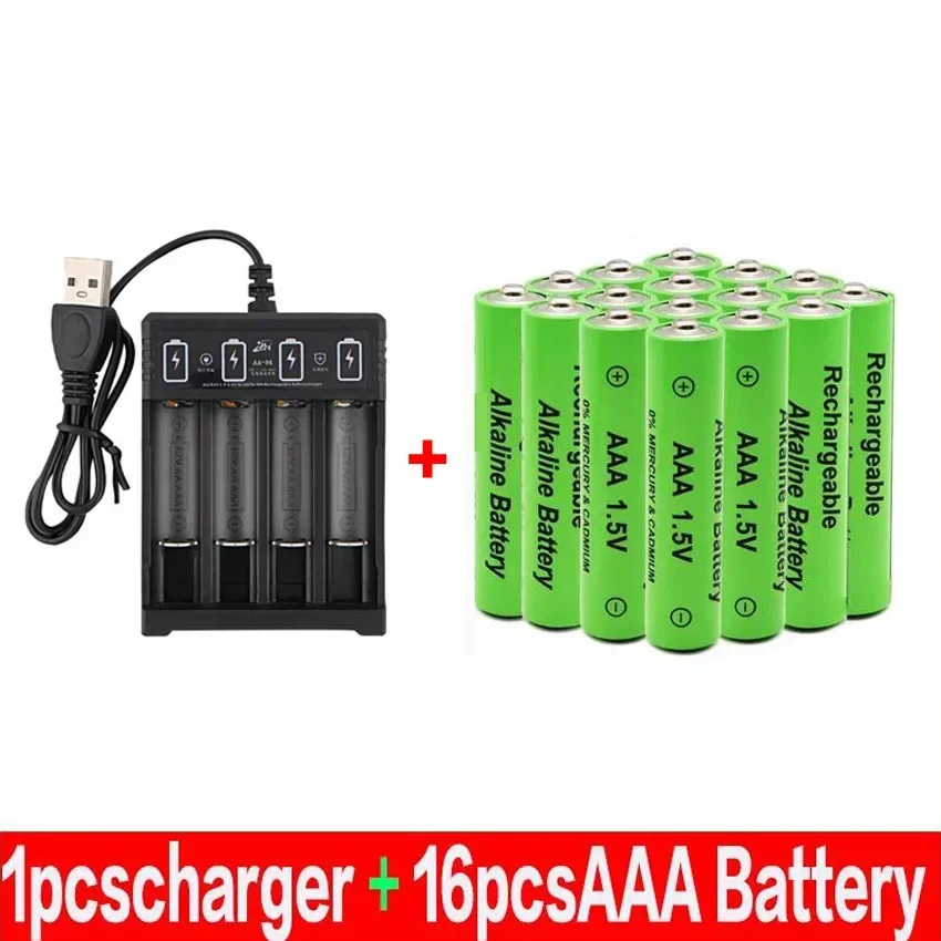 100% New AAA Battery 3000 MAh Rechargeable Battery AAA 1.5 V 3000 MAh Rechargeable New Alcalinas Drummey + Charger